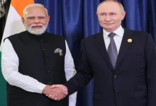 Indian and Russian leaders during bilateral discussions symbolizing signing of seven cooperation agreements.