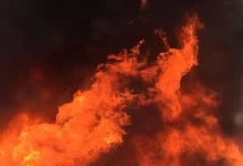 Firefighters dousing fire at paper factory in Kandivali