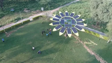 સન્ની પંડ્યા દ્વારા વિકસાવવામાં આવેલ સોલર ટ્રી અને વોકેબલ સોલર ટાઇલ્સનું પ્રદર્શન