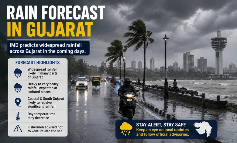 આવતીકાલથી  સૌરાષ્ટ્ર અને દક્ષિણ ગુજરાતમાં ફરી વરસાદી માહોલ ઊભો થશે