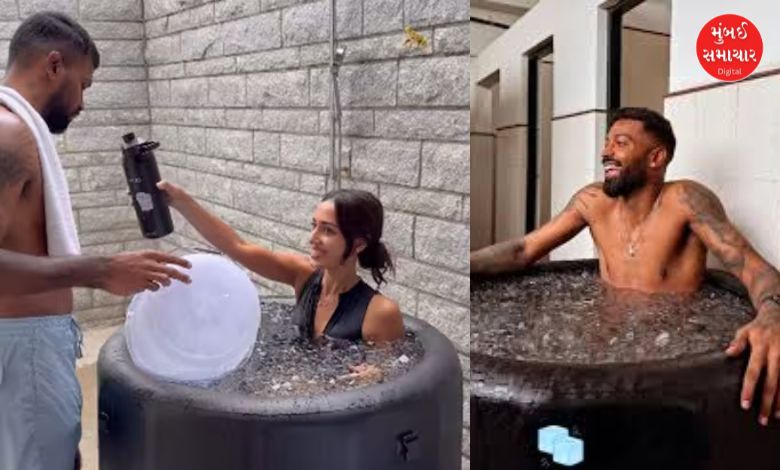હાર્દિક પંડ્યા અને માહિકાનો Ice Bath રોમાન્સ: બ્લેક સ્વિમસૂટમાં માહિકાનો ખુશખુશાલ અંદાજ, જુઓ Video!