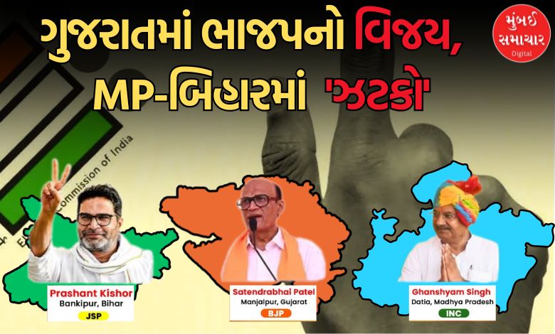 પેટાચૂંટણી પરિણામો: ગુજરાતમાં ભાજપનો 'ગઢ' બચ્યો, PKની 'એન્ટ્રી' અને કોંગ્રેસની 'વાપસી'!