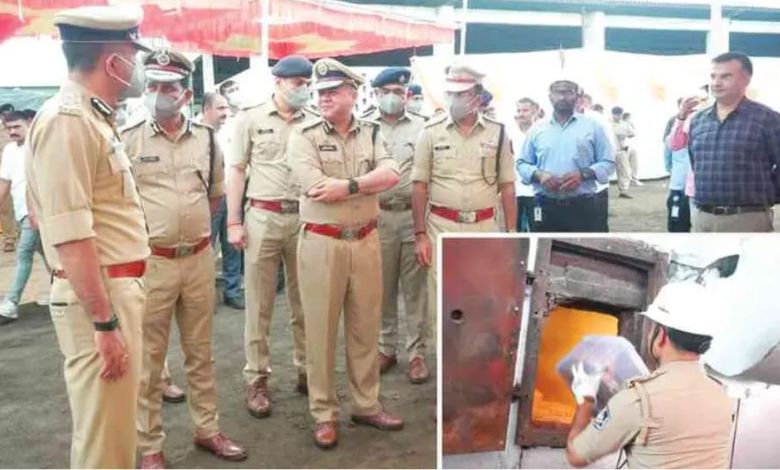 ભચાઉના લાકડિયા ખાતે ૧૬ જિલ્લામાંથી જપ્ત કરાયેલાં રૂ. ૧૦૩.૬૫ કરોડના ડ્રગ્સનો નાશ કરાયો