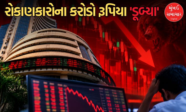 શેરબજાર કડડડડ ભૂસ: ૧૨૦૦ પોઇન્ટ સુધીનો કડાકો  ₹૧૧ લાખ કરોડનું ધોવાણ