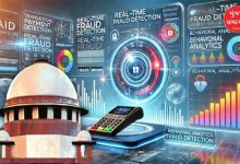 સુપ્રીમ કોર્ટ ભવન અને ડિજિટલ સાયબર ક્રાઈમ સુરક્ષાનું પ્રતિકાત્મક ચિત્ર.