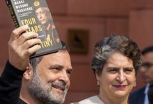 A side-by-side visual of Rahul Gandhi and Prime Minister Narendra Modi with a symbolic background of the Himalayan border.